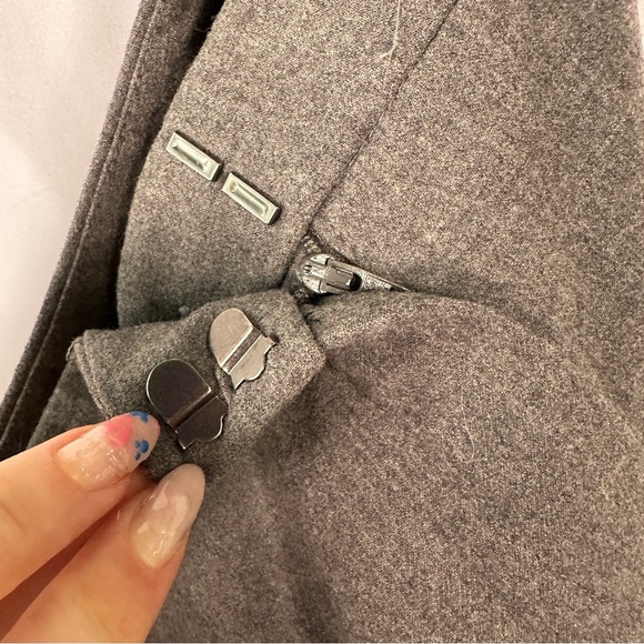 Theory Wool Blend Bootcut Pants Quiet Luxury Minimalist Tailored Gray Size 8 - Picture 17 of 17